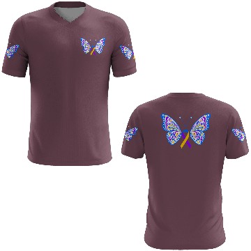 Discover Bladder Cancer Purple Yellow Blue Ribbon Butterfly 3D T Shirts