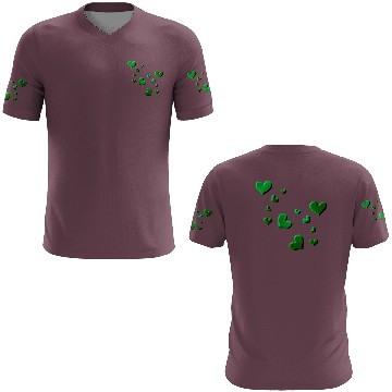 Discover Hearts pattern green icon glitter 3D T Shirts