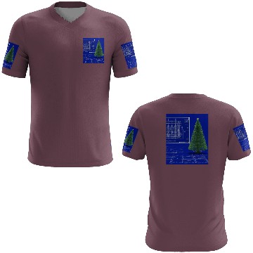 Discover Christmas Blueprint Christmas Tree Blueprint 3D T Shirts