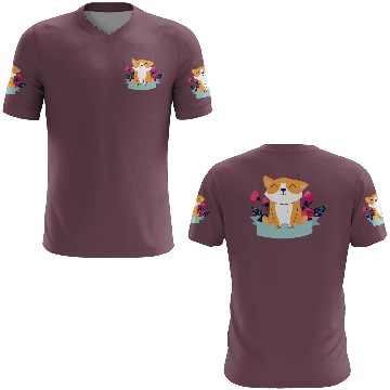 Discover kawaii cute happy fox smiling, play with flowers 3D T Shirts