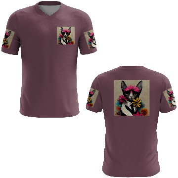 Discover Painting of a cat on a wall 3D T Shirts