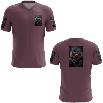 Discover LaPerm Cat Breed Portrait wears a leather jacket 3D T Shirts