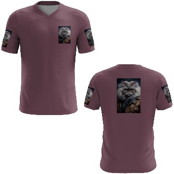 Discover Persian Cat Breed Portrait wears a leather jacket 3D T Shirts