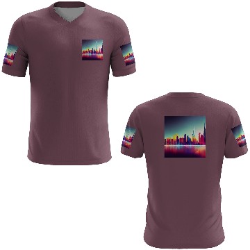 Discover Dubai silhouette skyline abstract art 3D T Shirts