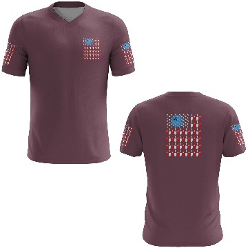 Discover US Flag Bowling Pin 3D T Shirts
