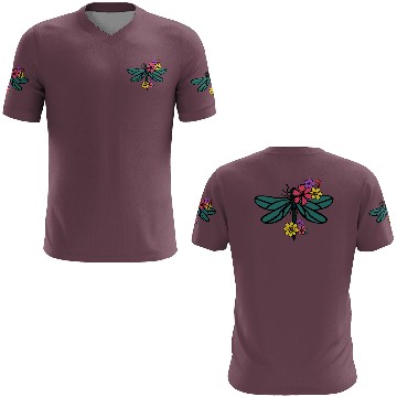 Discover dragonfly with colorful flowers 3D T Shirts