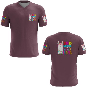 Discover Team 3rd Grade Teacher Rainbow No Prob Llama Back 3D T Shirts
