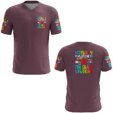 Discover Virtually Awesome 7th Grade Student Back To School 3D T Shirts