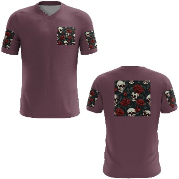 Discover Dark Elegant Gothic Pattern Skulls & Red Roses 3D T Shirts