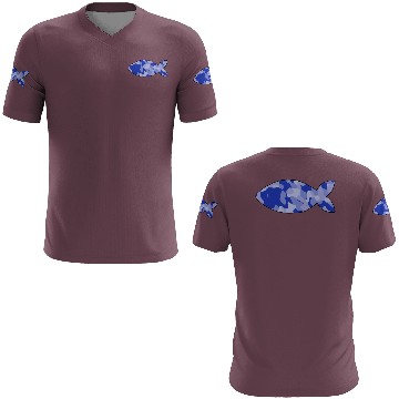 Discover Fish blue camo 3D T Shirts