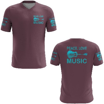 Discover Peace Love Music Guitar Lake Shadow Hippie 3D T Shirts