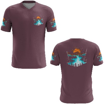 Discover Wildlife Mountain River Outdoor Nature Full Moon 3D T Shirts