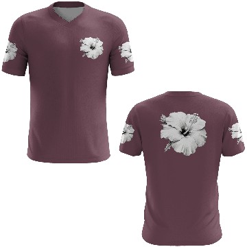 Discover Hibiscus Flower Sketch 3D T Shirts