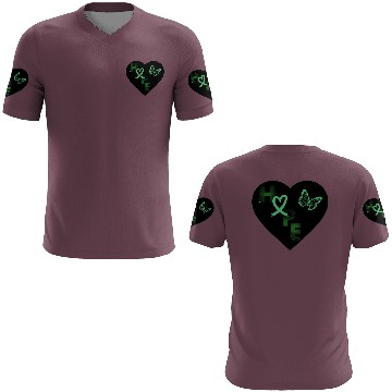 Discover Liver Cancer Hope & Butterfly Heart Black/Green 3D T Shirts