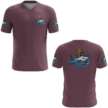 Discover Lazy Sloth With Guitar Riding Shark 3D T Shirts