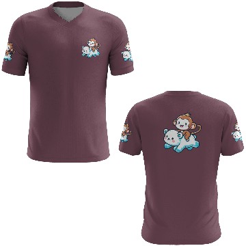 Discover Polar Bear Cute Monkey Companion 3D T Shirts