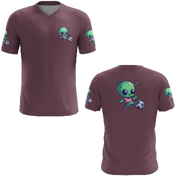 Discover Soccer Playing Alien: Green Galaxy Meets Pitch 3D T Shirts