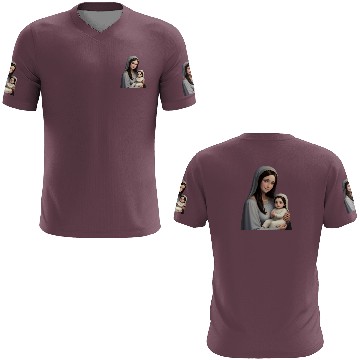 Discover Smiling Mother Mary with Baby Jesus 3D T Shirts