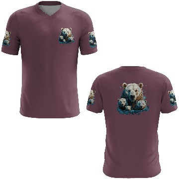 Discover A Polar Bear Family Gift Bear Mom and Cubs 3D T Shirts