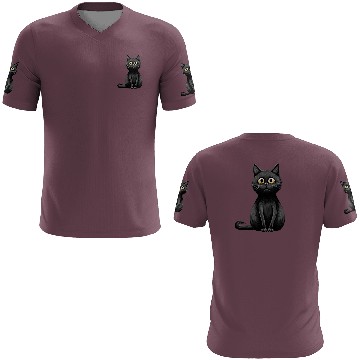 Discover A midnight-colored cat with captivating amber eyes 3D T Shirts