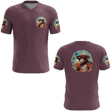 Discover Cool Monkey With Drink Funny Animals Chimpanzee 3D T Shirts