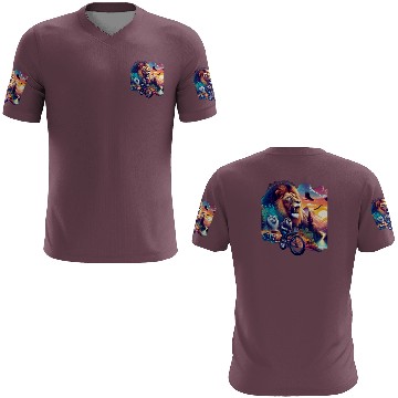 Discover Lion on a bike 3D T Shirts