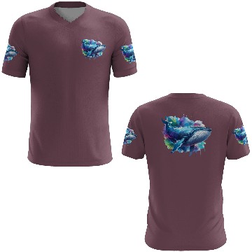 Discover Blue Whale Colourful background 3D T Shirts