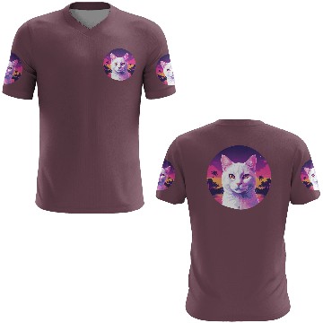Discover Synthwave White Cat 2 3D T Shirts