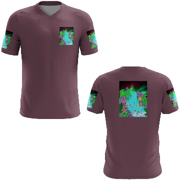 Discover Northern Lights Waterfall Serenity with Swimmers 3D T Shirts
