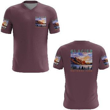 Discover Glacier National Park Retro US Montana Parks 3D T Shirts
