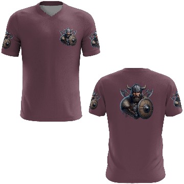 Discover Fierce Viking Warrior with Shield and Axes 3D T Shirts
