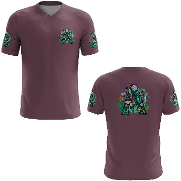 Discover Green 'A' with Pastel Flowers 3D T Shirts