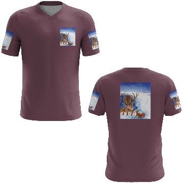 Discover Red Deer and Squirrel in Winter Illustration 3D T Shirts