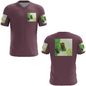 Discover Cute Green Frog Peeping out From Behind Lily Pad 3D T Shirts