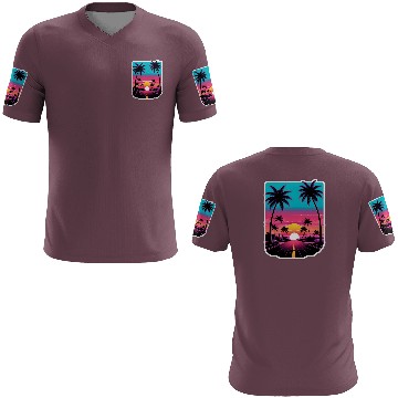 Discover Lonely Road to Miami Sunset Vaporwave 80s 3D T Shirts