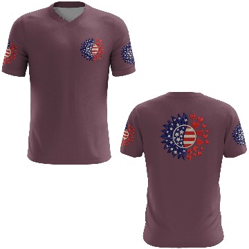 Discover American Sunflower Hearts Embrodery Effect 3D T Shirts