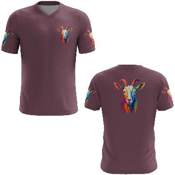 Discover Goat Colorful Animal Illustration 3D T Shirts