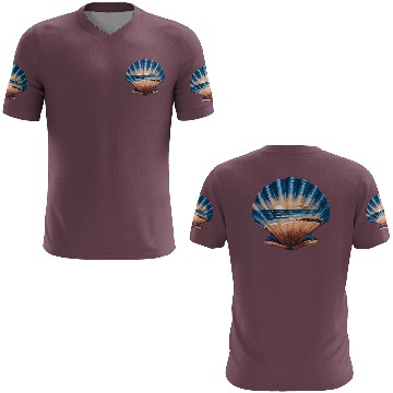 Discover Seashell Beach Scene Serene Ocean Landscape 3D T Shirts