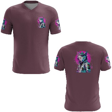 Discover Neon Cyberpunk Warrior Cat 3D T Shirts