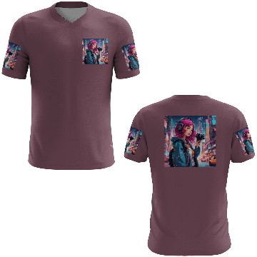 Discover Cyberpunk Pink-Haired Girl - Neon Dreams 3D T Shirts