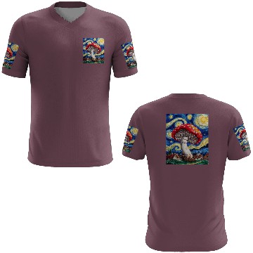 Discover Starry Night Mushroom: Surreal Watercolor Dreamsca 3D T Shirts
