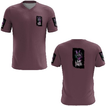 Discover "Live Free Neon Skeleton Hand Design" 3D T Shirts