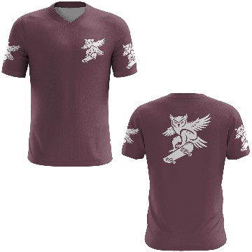 Discover Snow Owl Skateboard Silhouette Minimalist Style 3D T Shirts