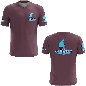 Discover Cute Funny Boat Waves Sails Face Smiles Cool Comic 3D T Shirts