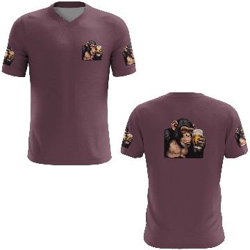 Discover Cute Chimpanzee Drinking Beer 2 3D T Shirts