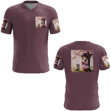 Discover An anime character with a cute cat 3D T Shirts