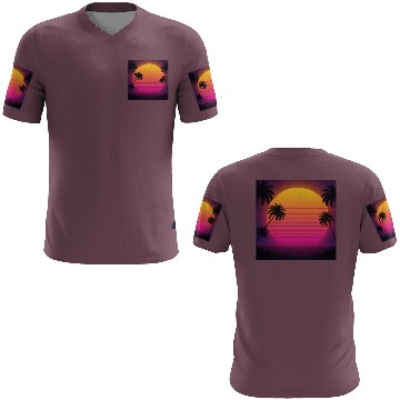 Discover Retro Sunset with Palm Trees 3D T Shirts