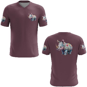 Discover Floral Fantasy Rhino 3D T Shirts