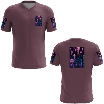 Discover Neon Jellyfish Over Cyber City 3D T Shirts