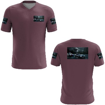 Discover Night Chase with Speeding Sports Car 3D T Shirts